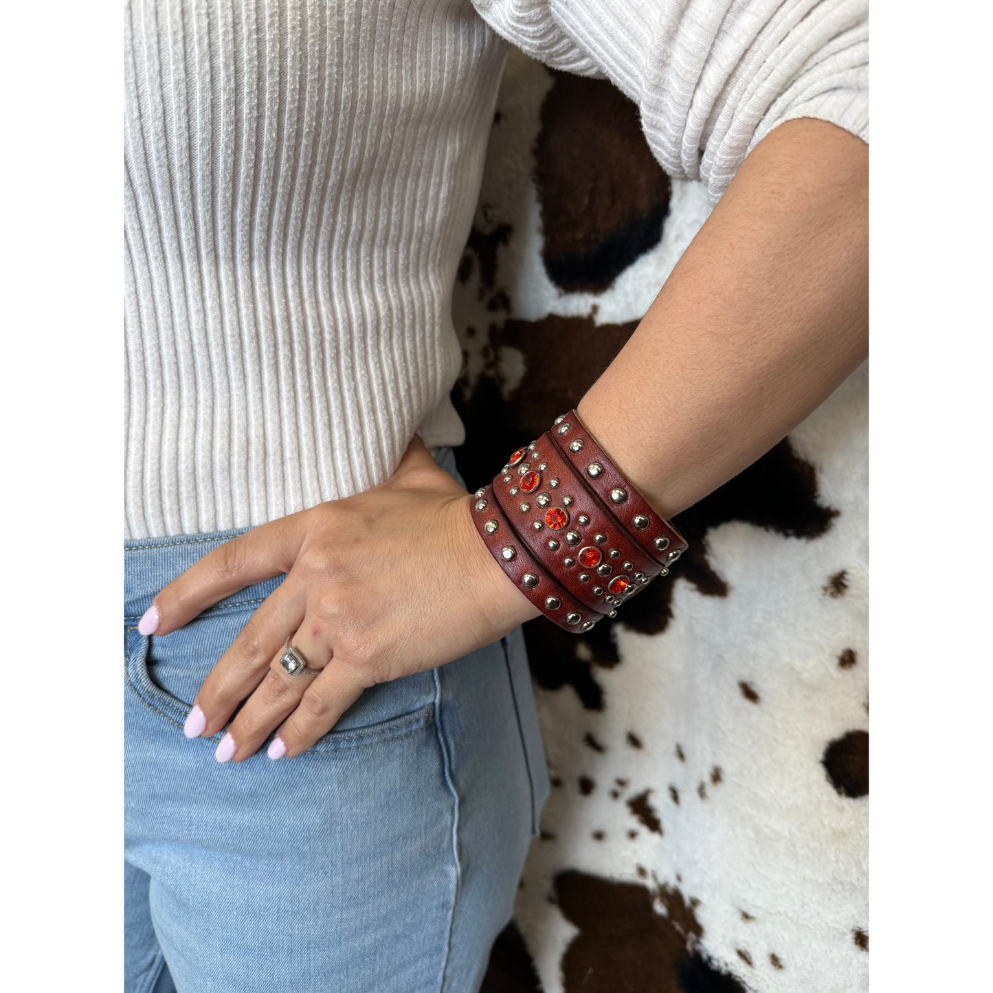 Blazing Roxx Leather Studs Bracelet