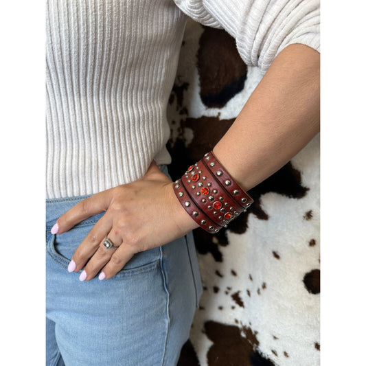 Blazing Roxx Leather Studs Bracelet