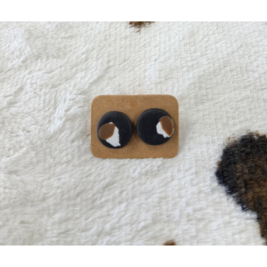 Clay Cowhide Stud Earrings