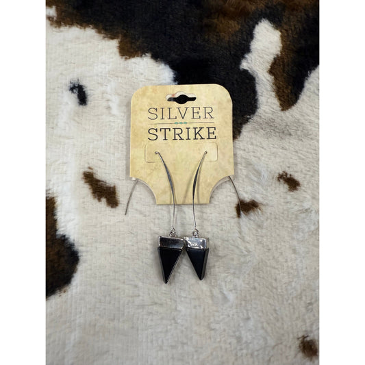 Silver Strike Silver/Black Earrings