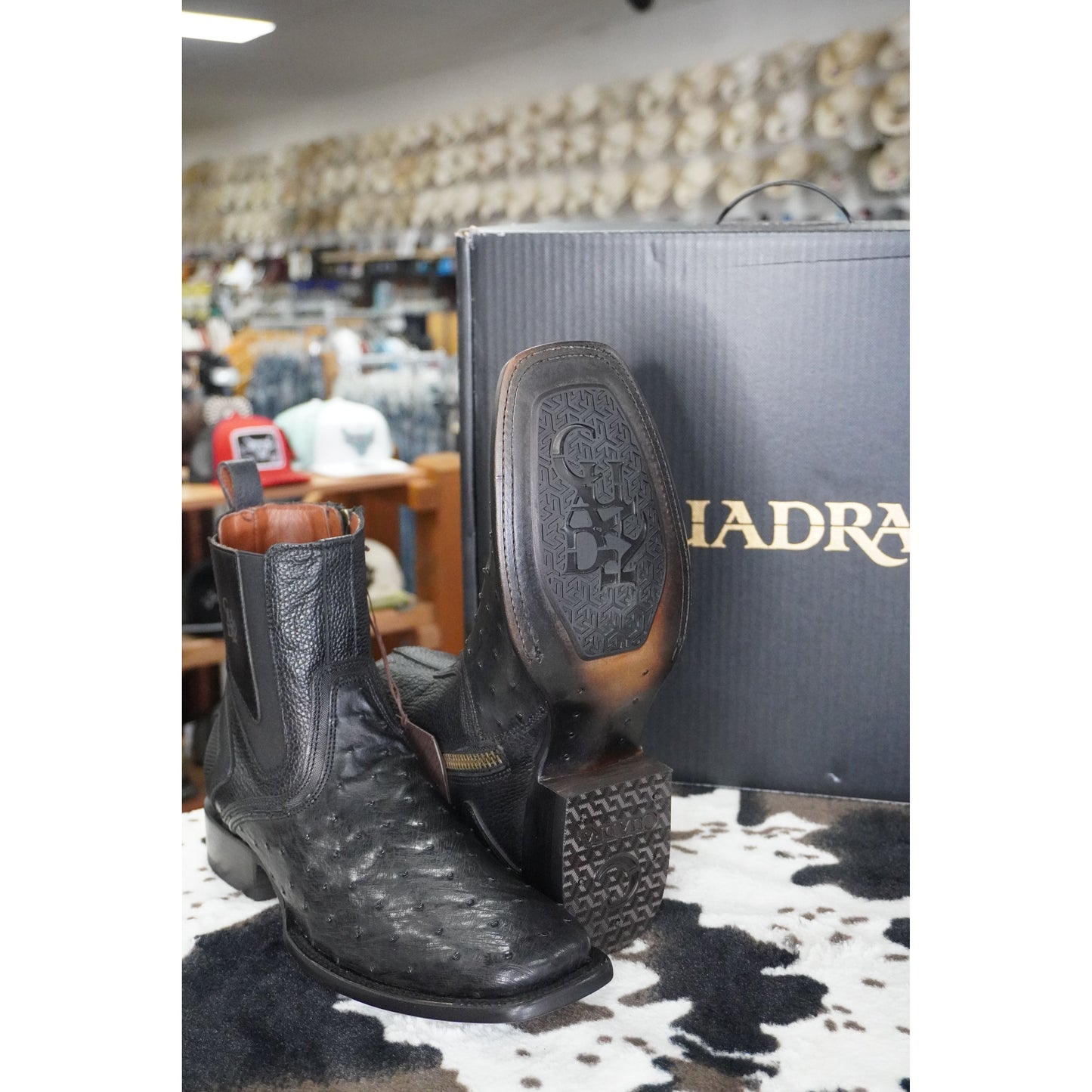 Cuadra Botin Avestruz Negro