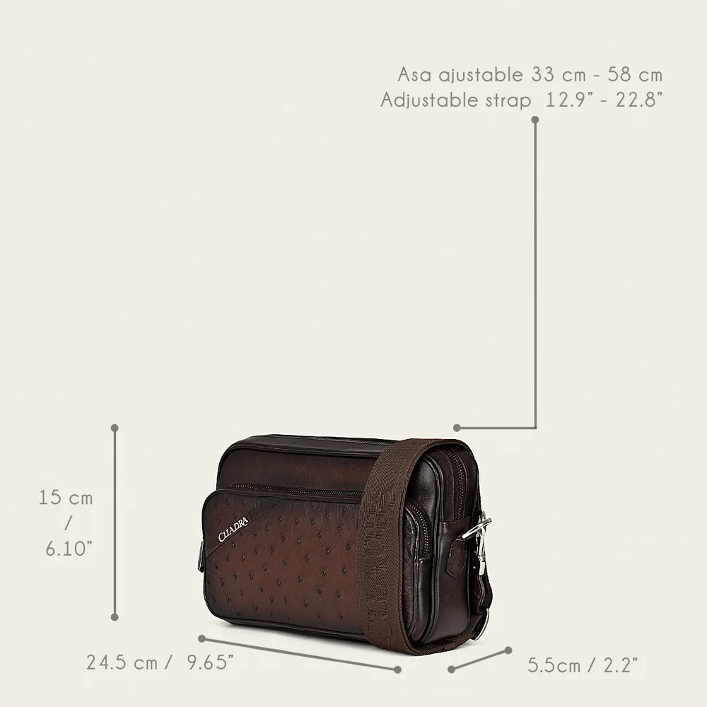 Cuadra Brown Ostrich Shoulder Bag