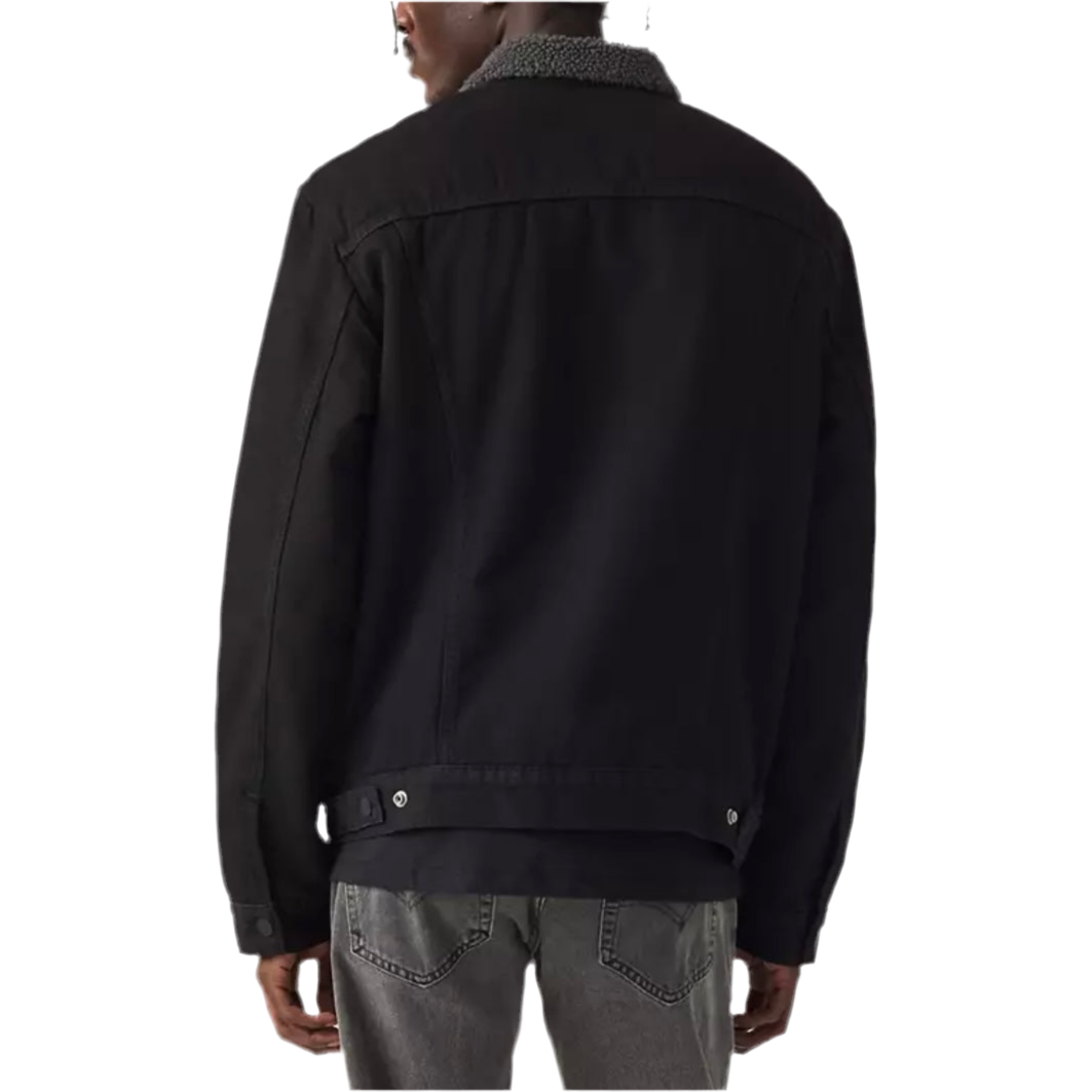 Levi Men's Type lll Sherpa Trucker Black Wash Jacket