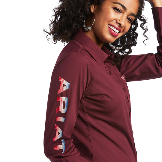 Ariat Women's Team Kirby Long Sleeve Shirt, Zinfandel