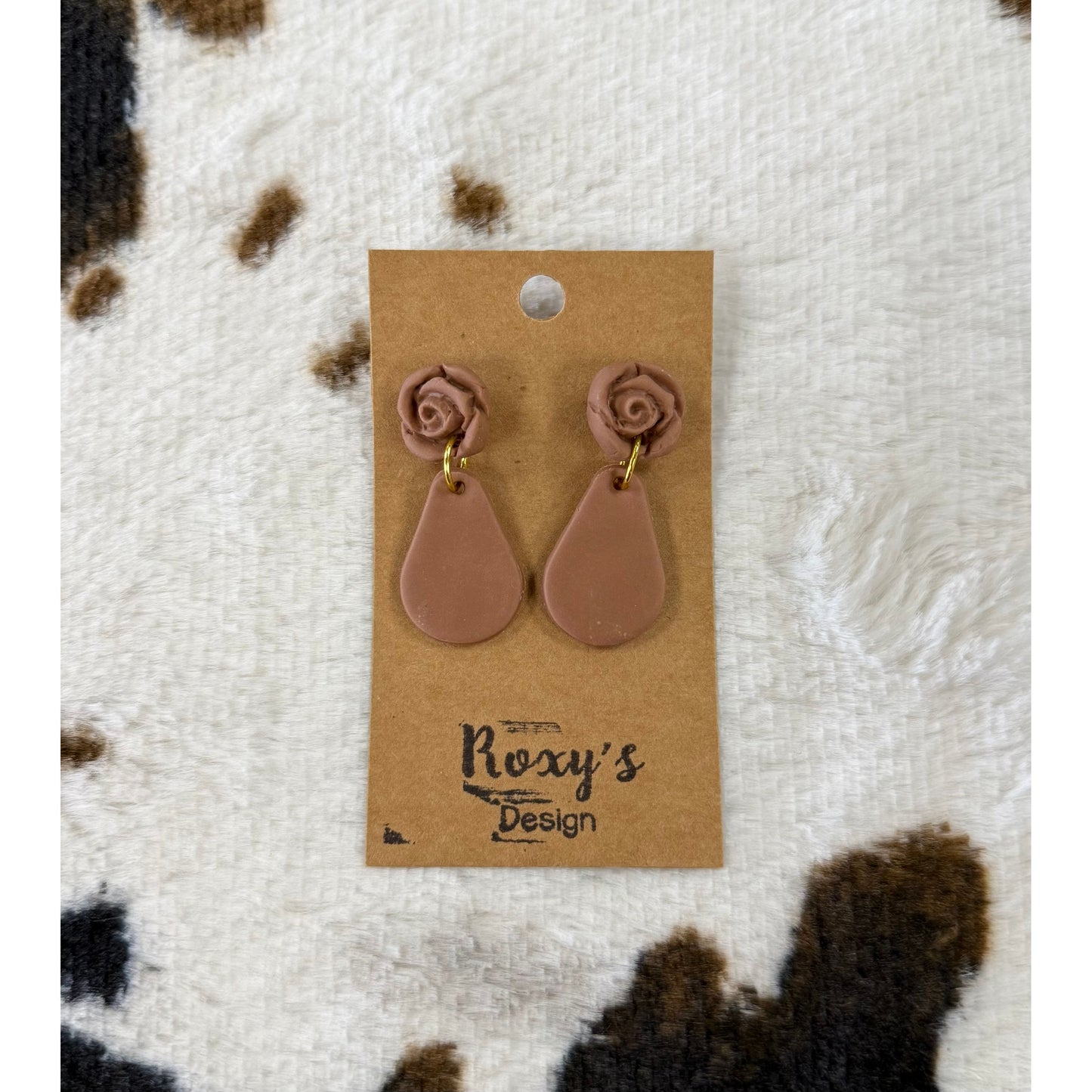 Clay Rose Earrings
