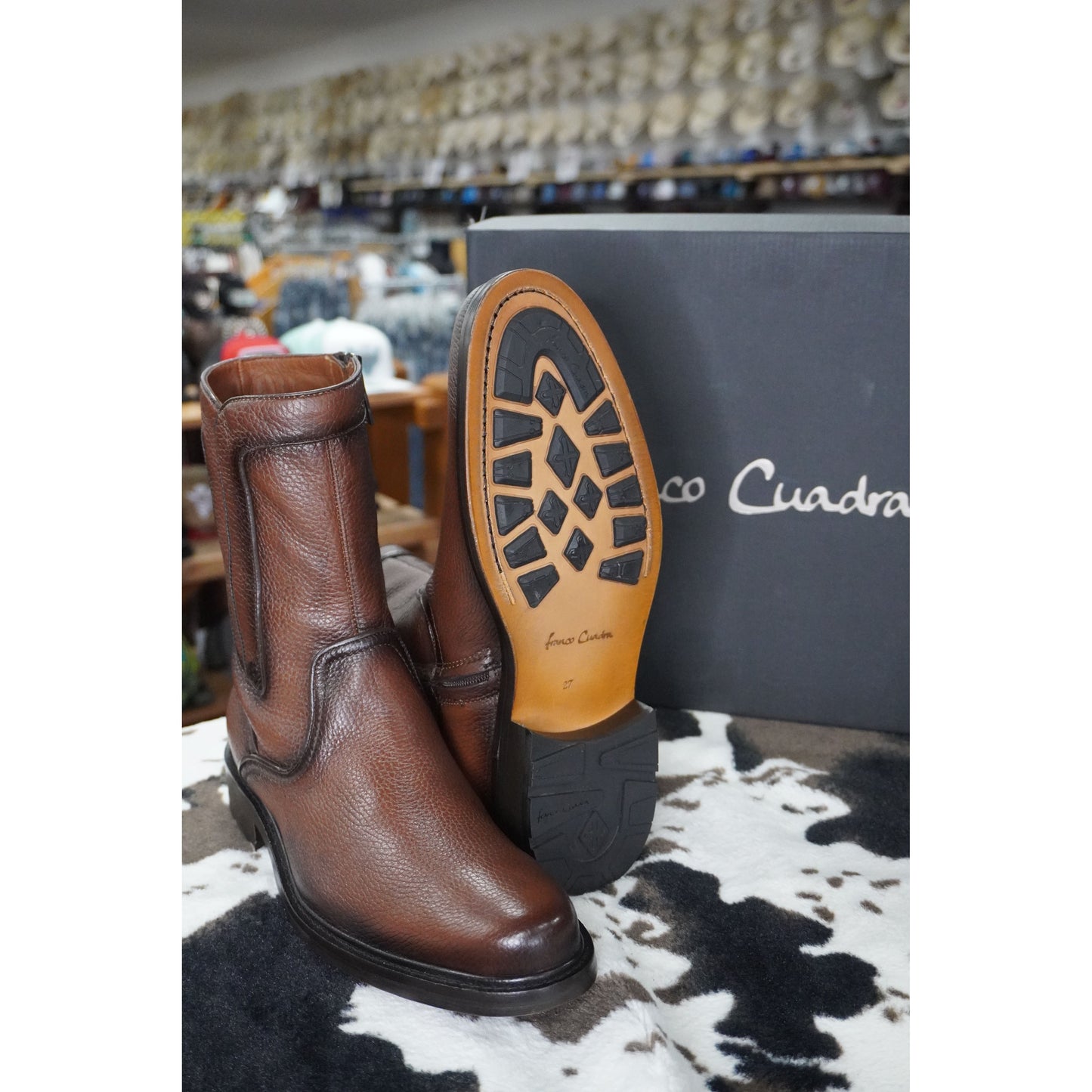 Cuadra Hombre Bota Venado Crosta Almendra