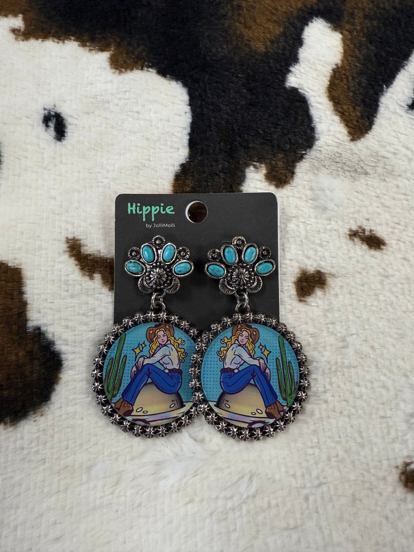Hippie Cowgirl Blue Earrings