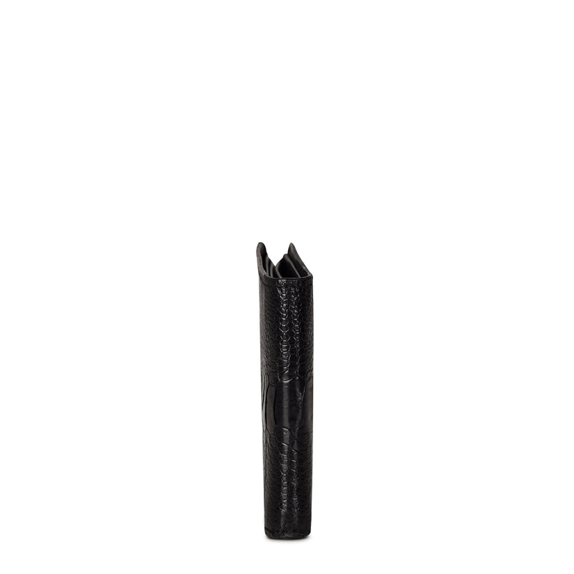 Men’s Black Genuine Ostrich Leg Leather BiFold Wallet