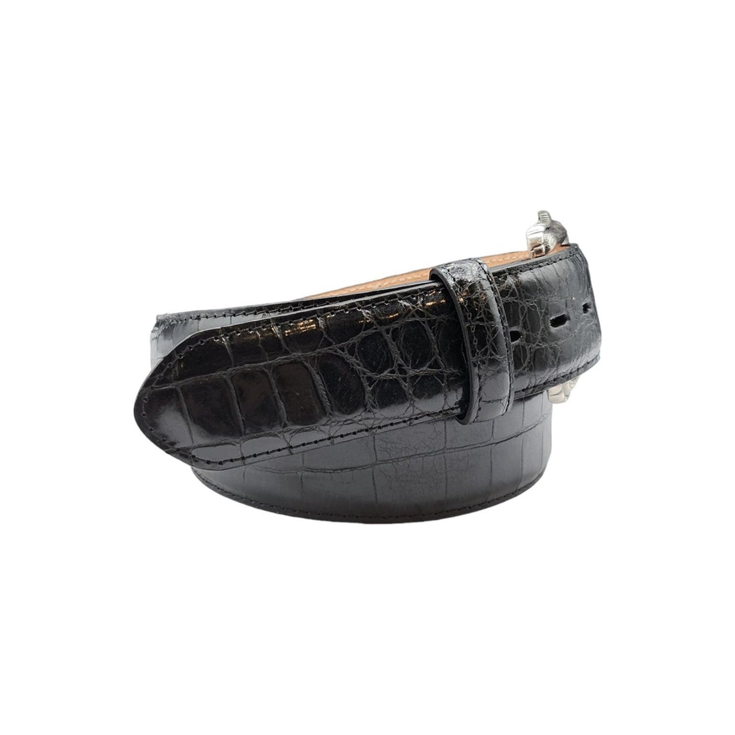 Stetson Black Crocodile Embossed Western Belt