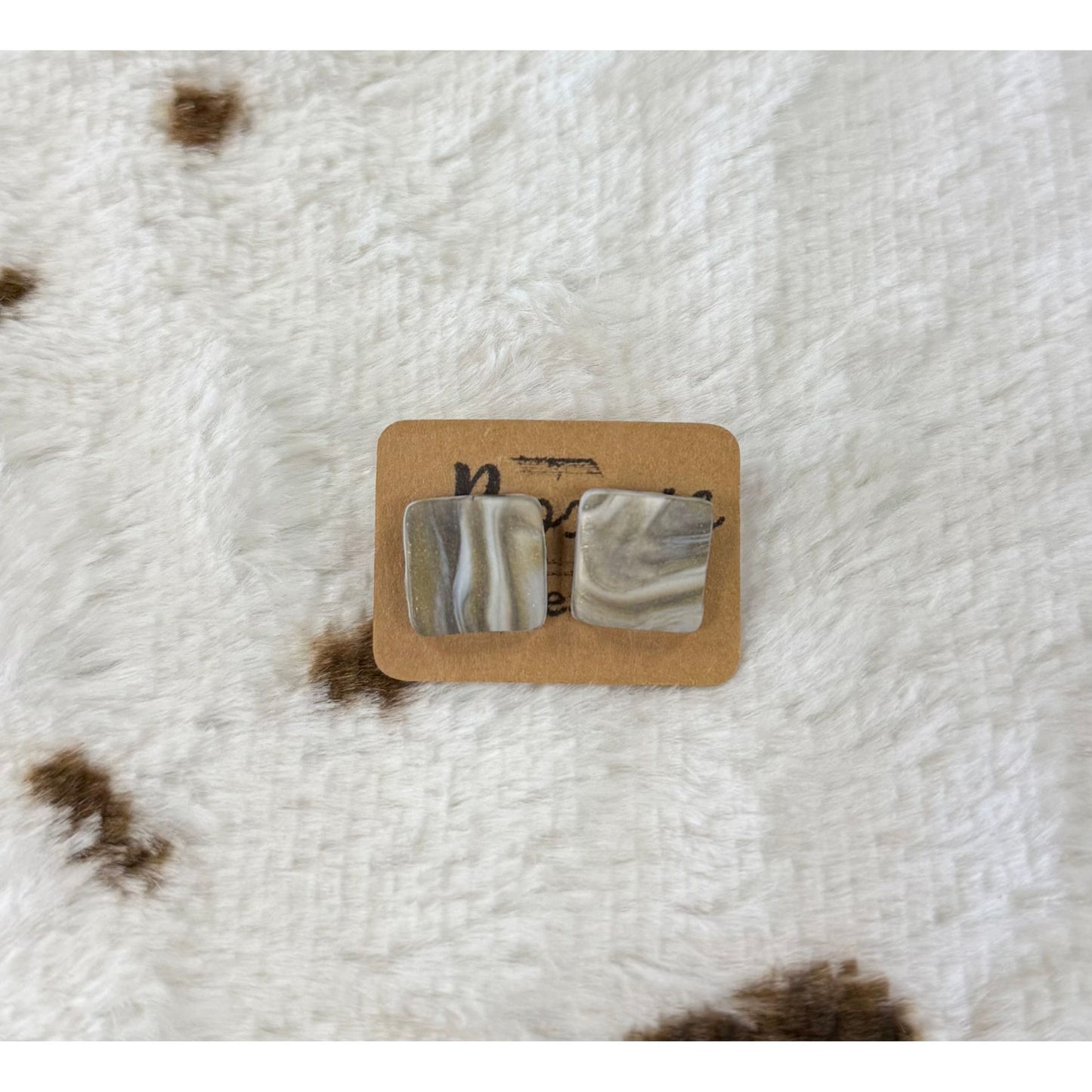 Clay Marble Stud Earrings
