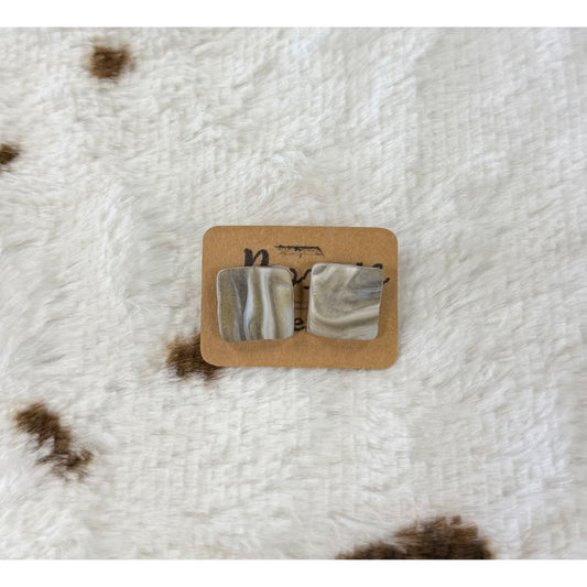 Clay Marble Stud Earrings
