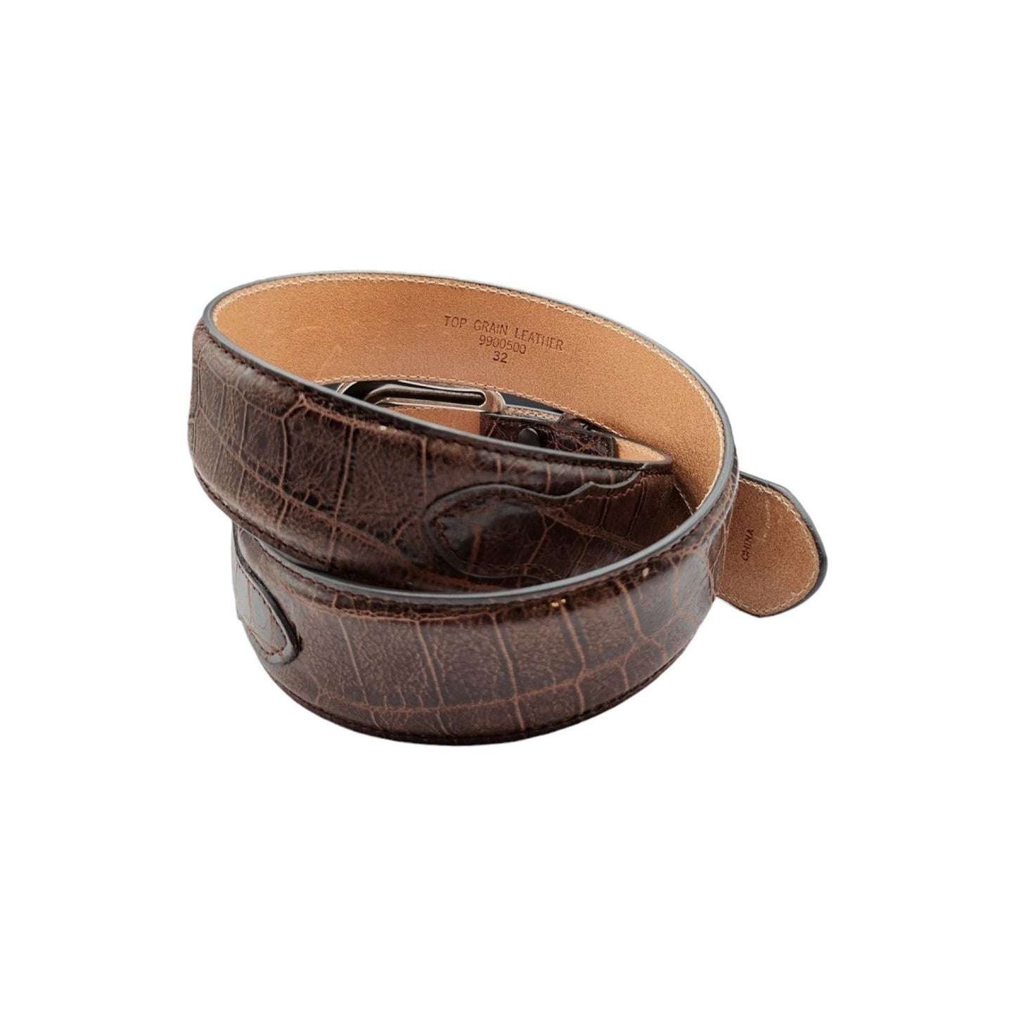 Stetson Cognac Crocodile Embossed Western Belt