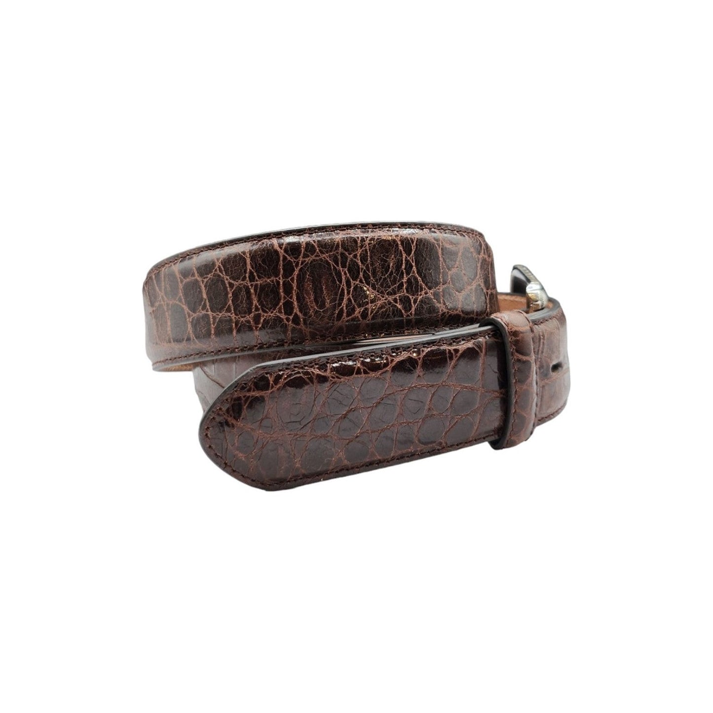 Stetson Cognac Crocodile Embossed Western Belt