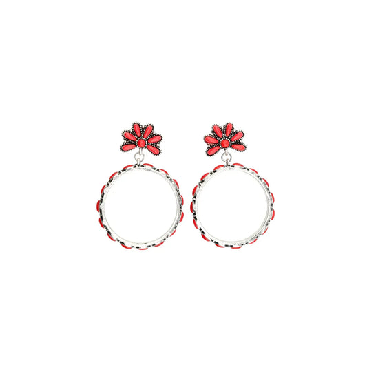 West & Co. Red Flower Earrings