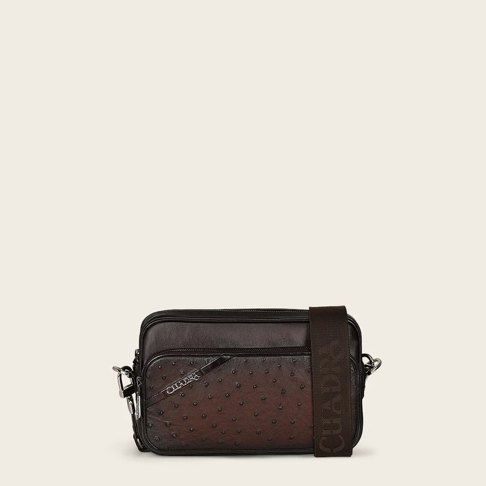 Cuadra Brown Ostrich Shoulder Bag