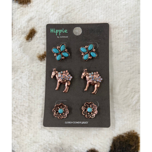 Hippie Stud Earrings Set