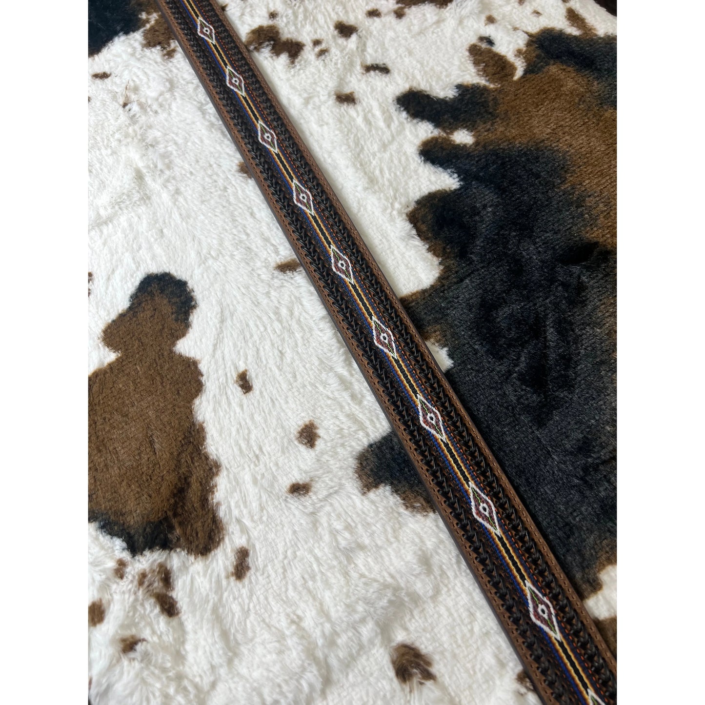 3D Vintage Buck Stitch Weave Western Belt