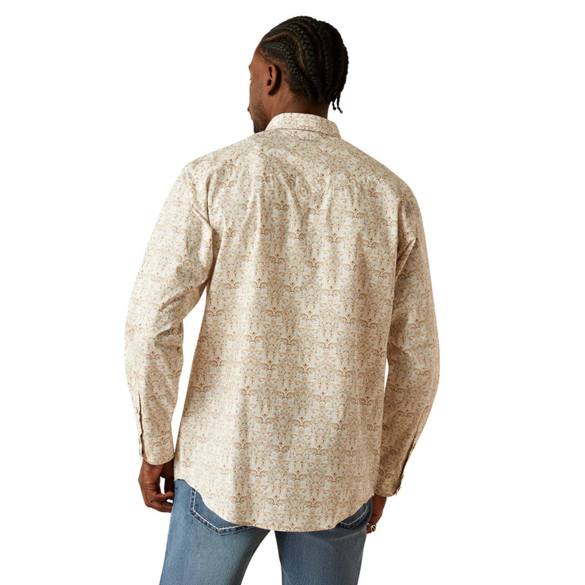 Ariat Men’s Khaki Wellington Snap Long Sleeve Shirt