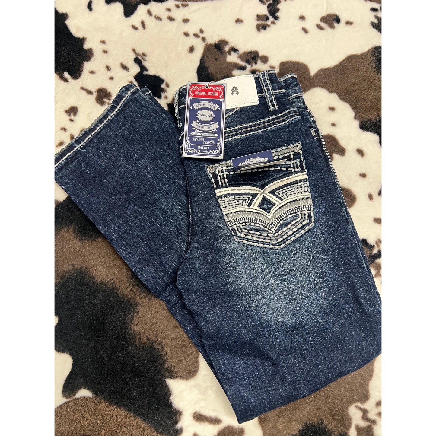 Boys Premium Denim Straight Fit Dark Wash Jean