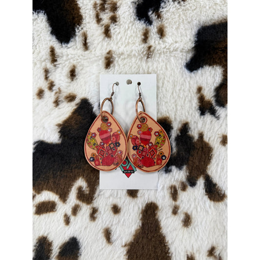 XOXO Art & Co. Cactus Leather Earrings