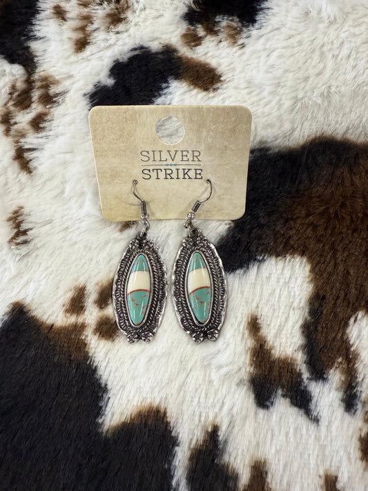 Silver Strike Silver Turquoise Earrings