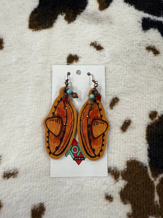 XOXO Art & Co. Leather Sombrero Earrings