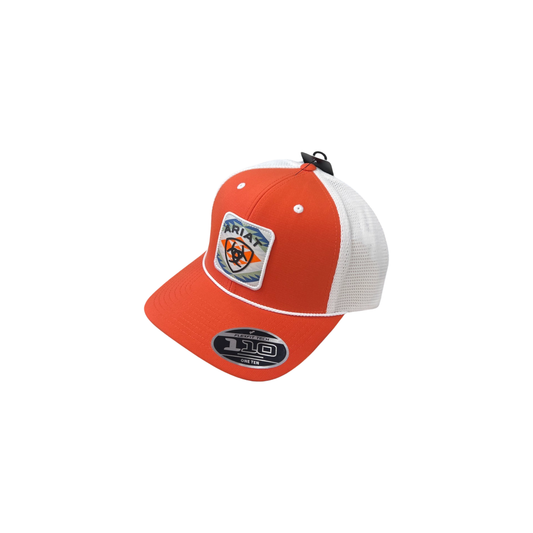 Ariat Embroidered Logo Printed Orange Snapback Cap