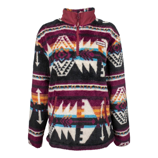 Hooey Ladies Aztec Multi-Color Fleece Pullover Sweatshirt