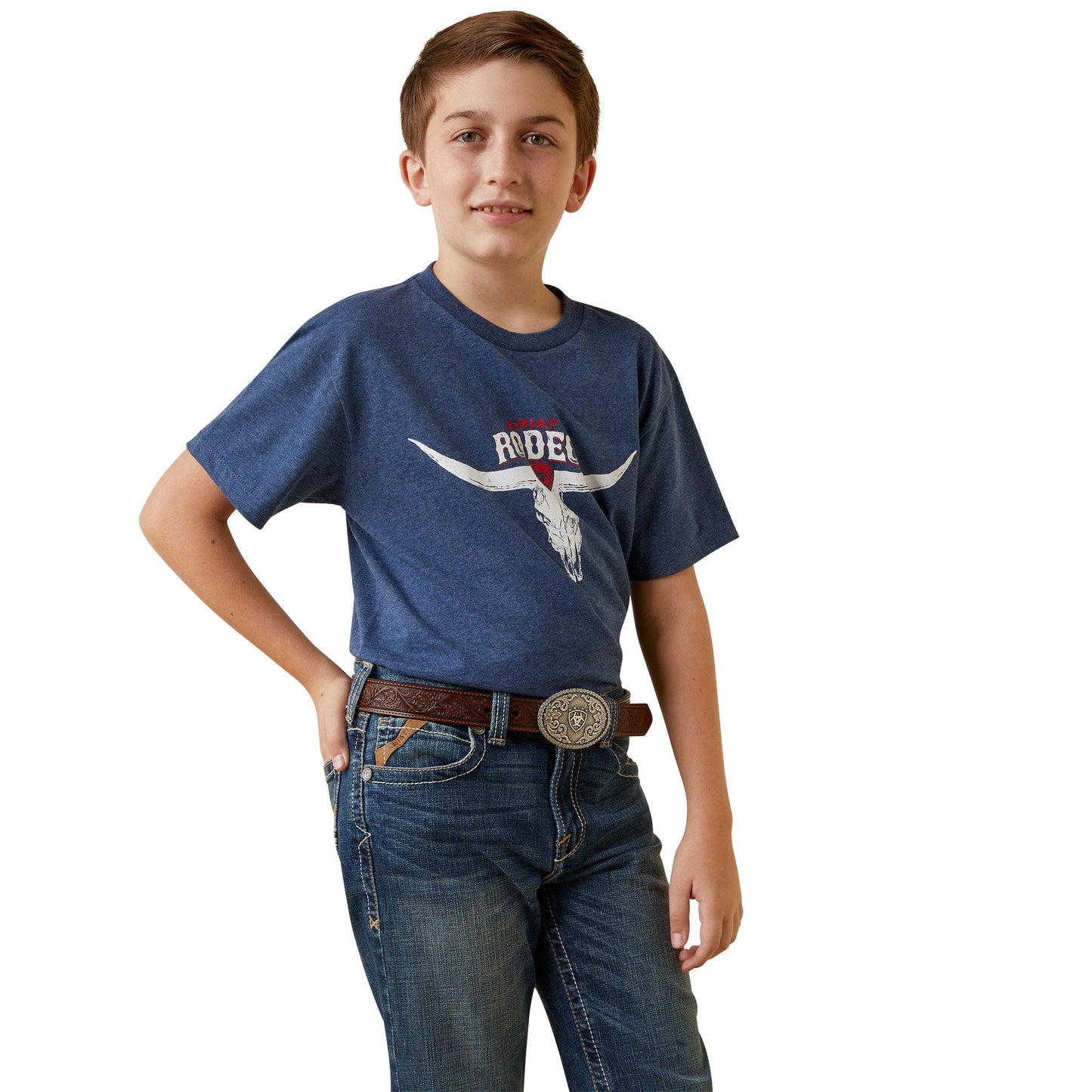 Ariat Boys Rodeo Skull Blue T-Shirt