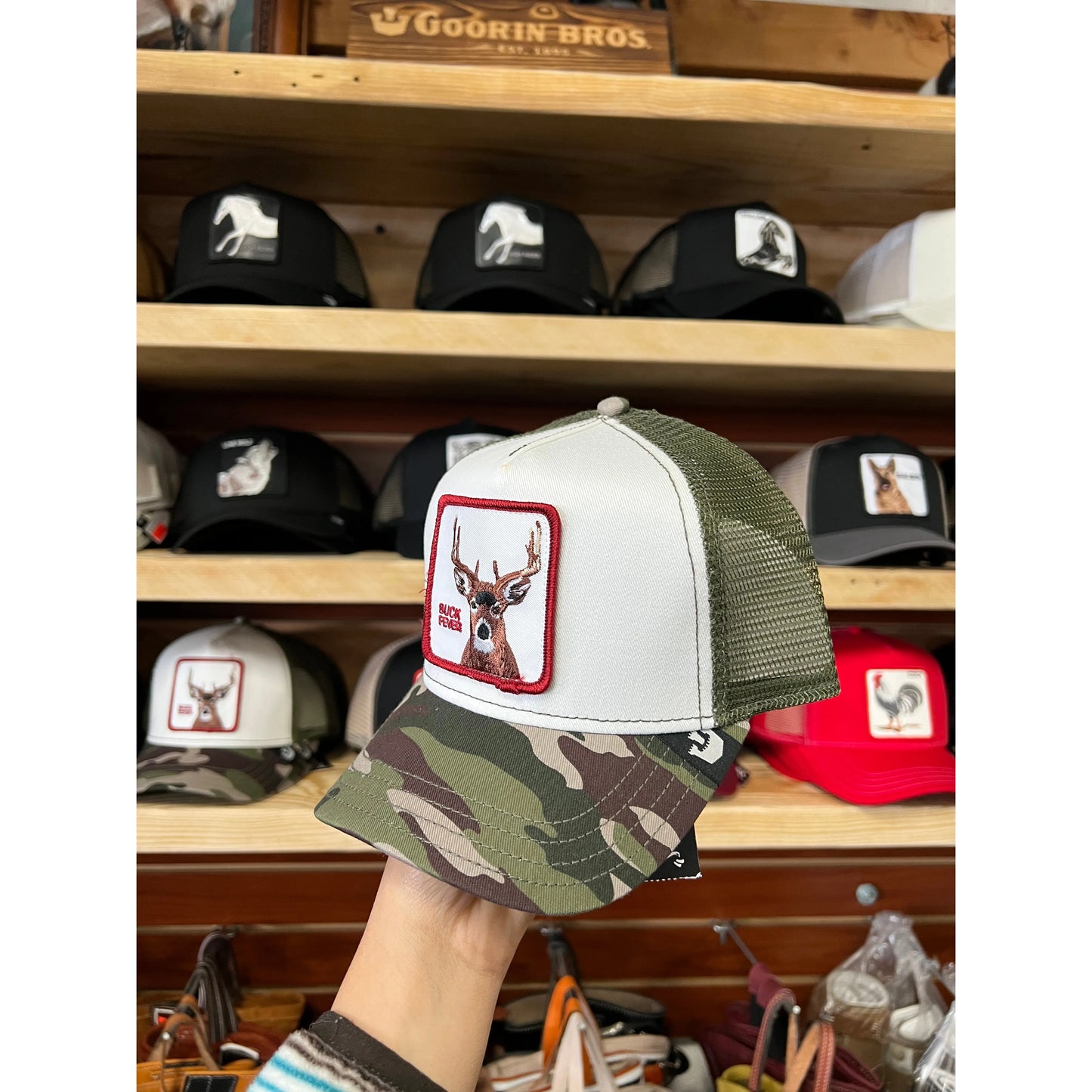 GOORIN BROS. THE BUCK FEVER WHITE TRUCKER HAT
